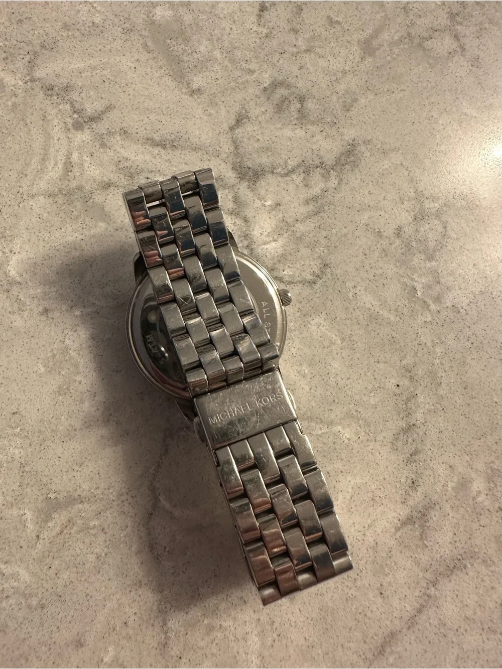 Michael Kors Silver Crystal-Trim Stainless Steel Watch